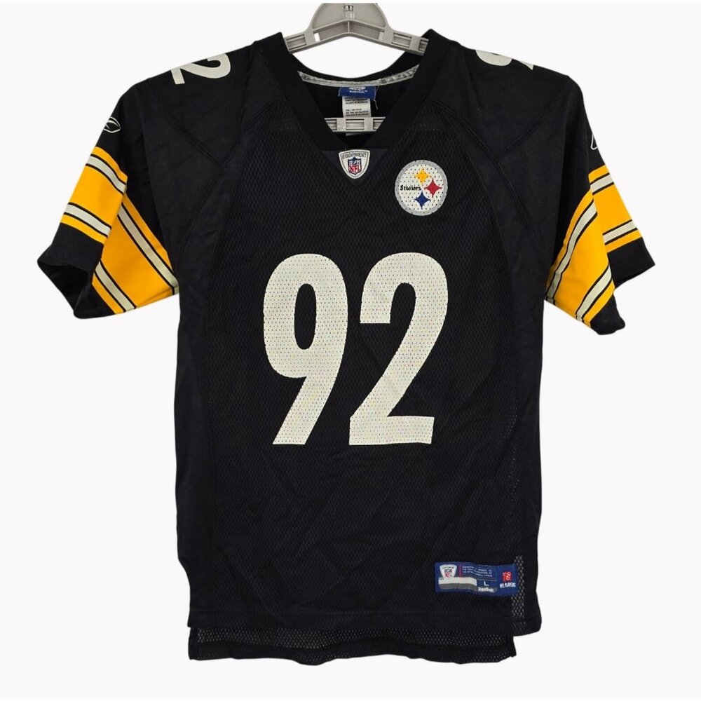 Reebok Steelers James Harrison 92 Youth L 14 16 NFL Jersey Black Yellow